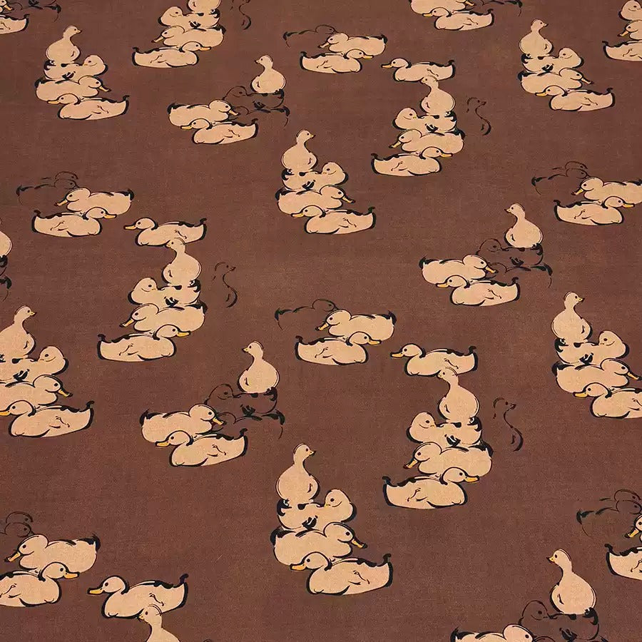 a bunch of cartoon animals on a brown background