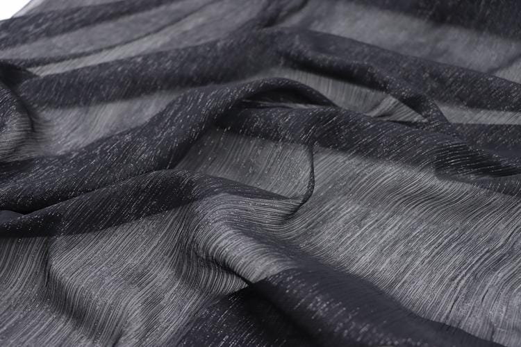 JFHYSY  - 8 Momme Golden Thread Weave Silk Georgette Fabric - 120cm wide by the Yard