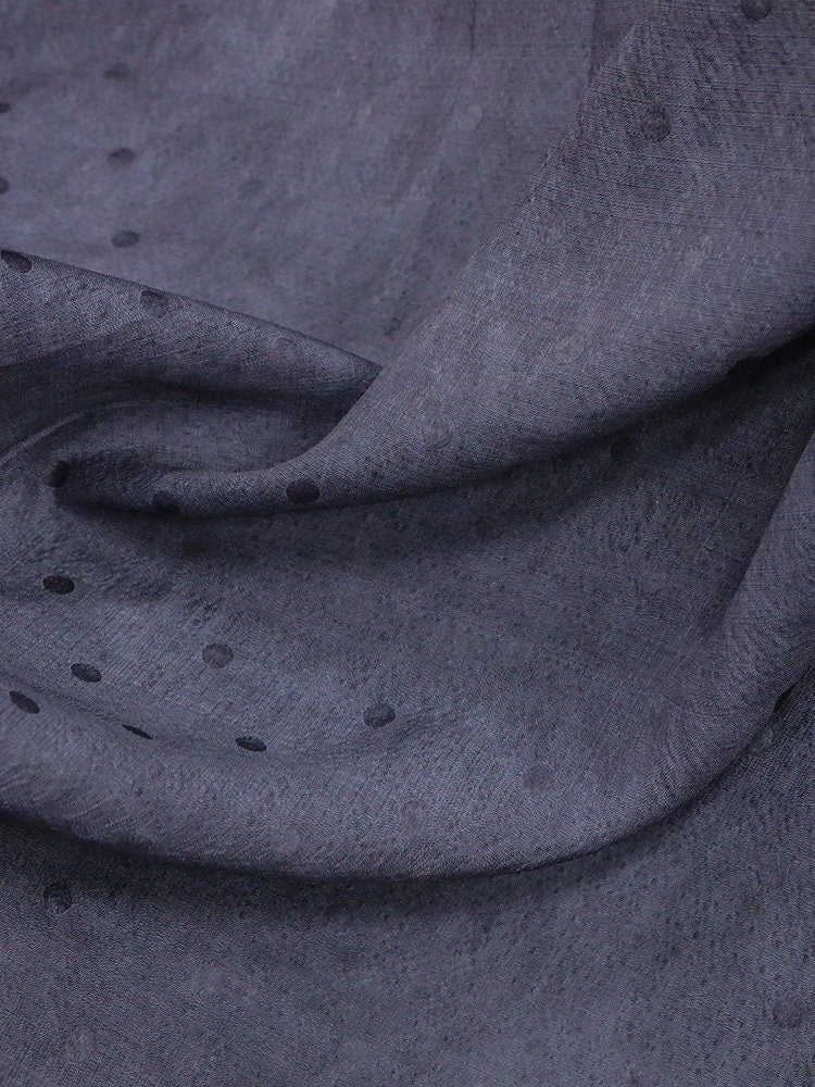 BODIA - Polka Dots Jacquard Handmade Gambiered Ganton Tussah Silk Fabric - 135cm By the Yard