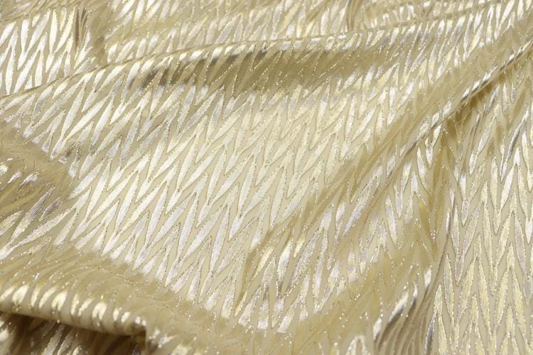 JFHMMV  - 13 Momme Golden Thread Weave Silk Georgette Fabric - 140cm wide by the Yard