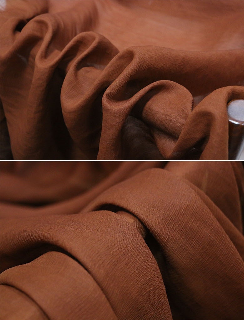 SIMAJILI - 16 Momme Handmade Plant dye HongYunsha Silk Linen Fabric-By the Yard