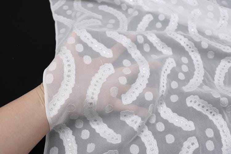 JFHSWH - 11 Momme Golden Thread Weave Silk Georgette Fabric - 112cm wide by the Yard