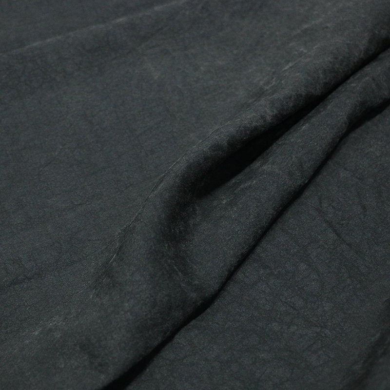 DGGUI - Dark Grey Cracks 25 Momme Handmade Plant Dye Mud Silk Fabric, 110cm by the Yard