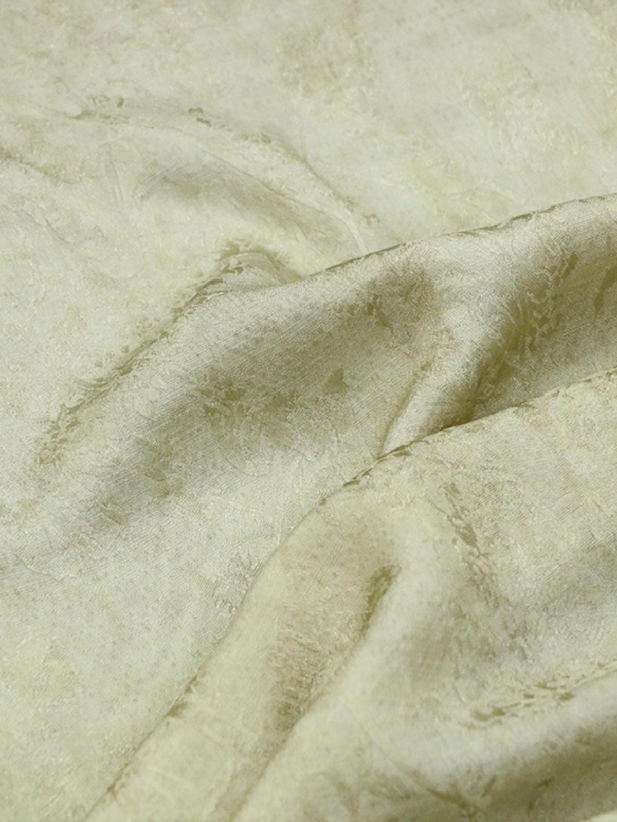 ZRZSTI - 19 Momme Vintage Style Dirty Dyed Tussah Silk Jacquard Satin Silk Fabric - 130cm wide by the Yard