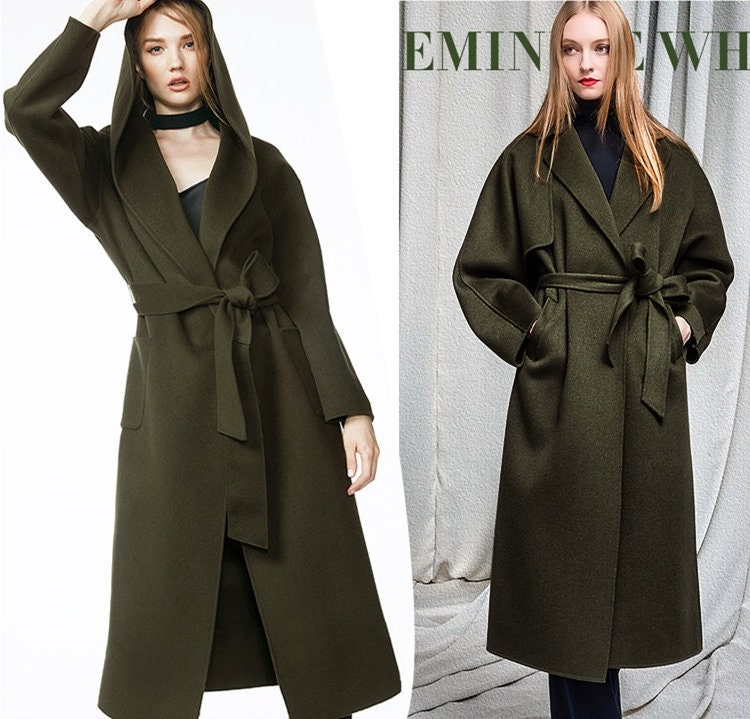 JUNLVS - ArmyGreen Double Faced Alpaca Wool Fabric - 150cm wide by the Yard