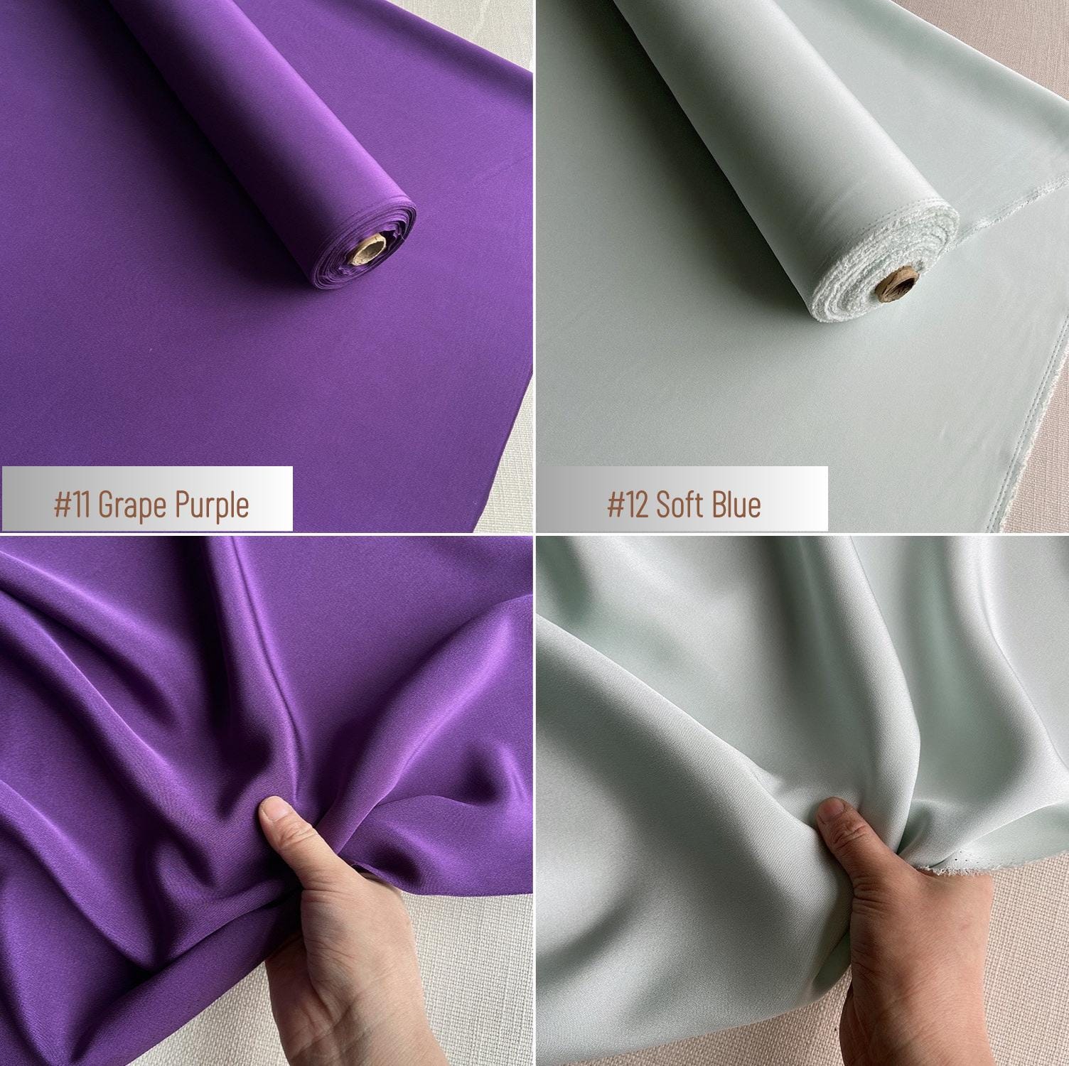 Heavy 40 Momme Silk Crepe de Chine Fabric – 114cm Wide, 24 Colors, Luxury Drape