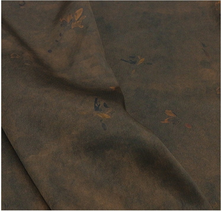 ANSH - 28 Momme Jacquard Handmade Plant Dye Mud Silk Fabric - 110cm wide by the Yard