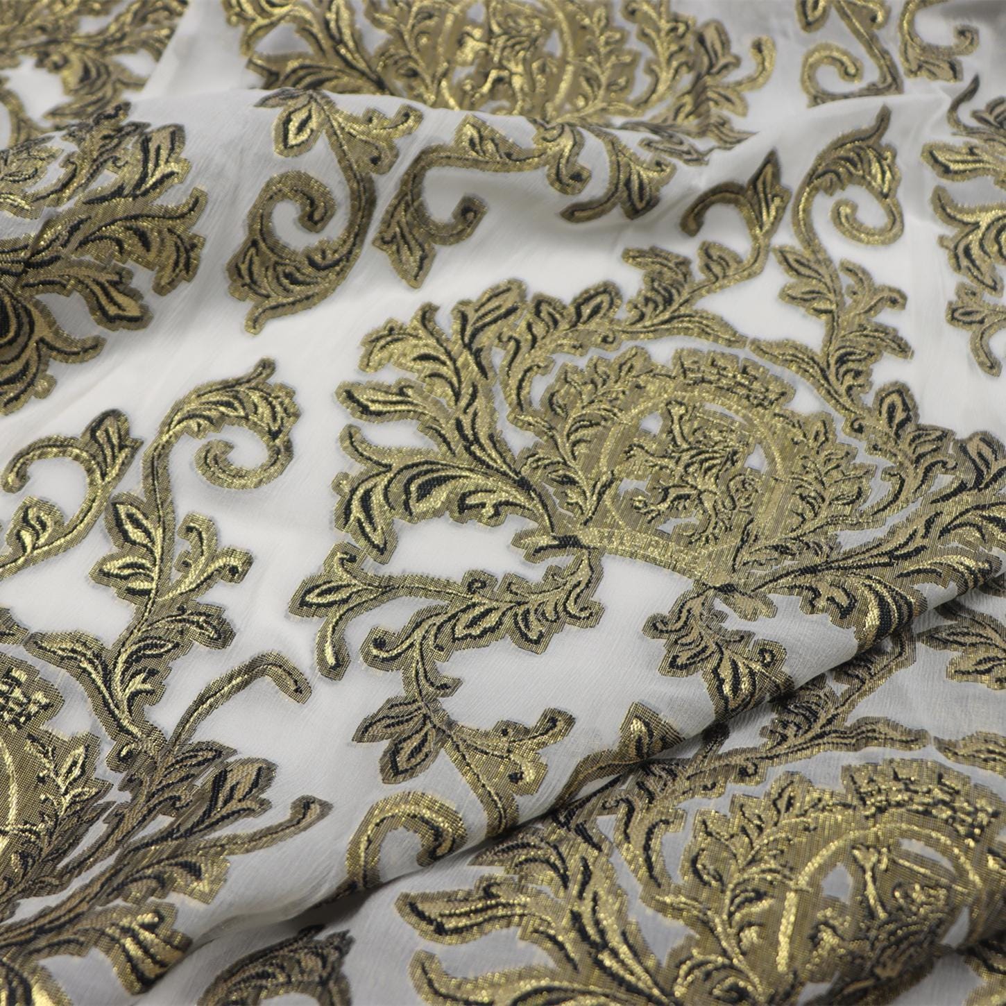 JFHBSZ - 22 Momme Golden Thread Weave Silk Georgette Fabric - 140cm wide by the Yard