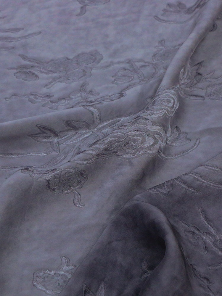 WASA - Handmade Vintage Artisanal Style Silk Jacquard Hand-Dyed Silk Fabric - 130cm wide by the Yard