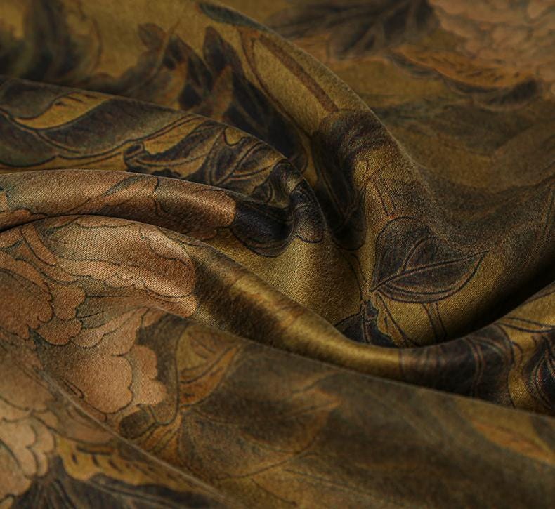 LDAMDN - Stone-washed Handmade 55 Momme PIZI Mud Silk Satin Fabric - 115cm by the Yard