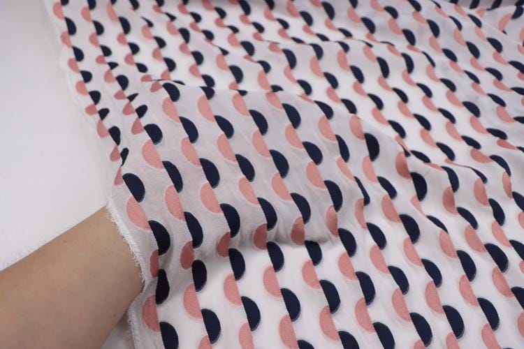 HOUBWE - 18 Momme  Sheer Special Cut Flower Silk Fabric - 114cm wide by the Yard