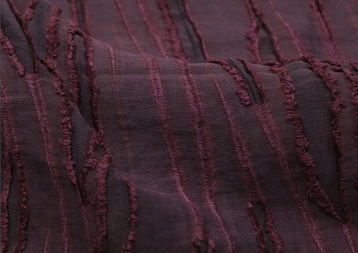 MEIZI - Handmade Mud Silk Special Cut Flower Silk Linen Fabric - 140cm wide by the Yard