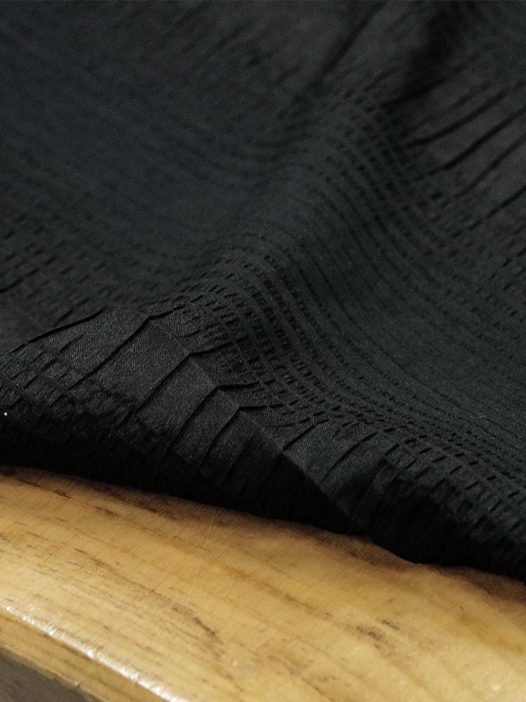 TANBL - Handmade Cotton Stretch Stripe Blended Silk Fabric - By the Yard