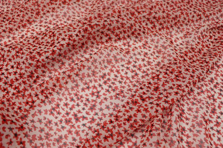 JFHXHD - 8 Momme Floral Print Silk Georgette Fabric - 140cm wide by the Yard