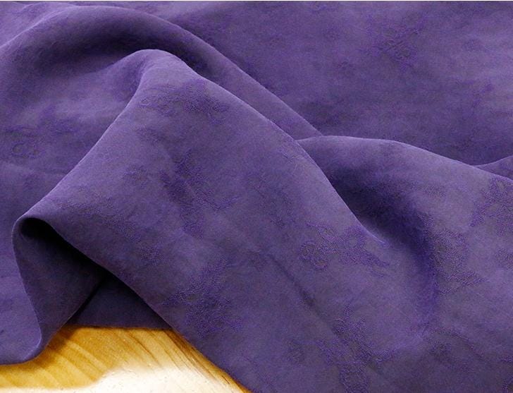 LGITIH - 15 Momme Handmade Bluish-purple Cracks  Jacquard Plant Dye Mud Silk Fabric, 114cm by the Yard
