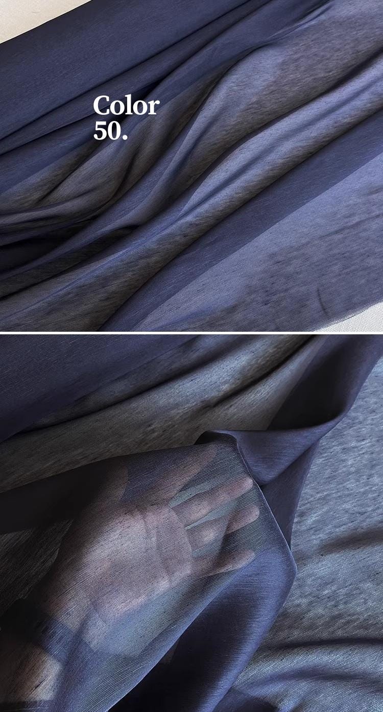 50C14SLIN - 14 momme 50 Solid Colors Silk Linen Fabric - 140cm wide by the Yard