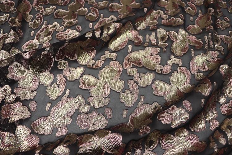 JFHHDH - 15 Momme Golden Thread Weave Silk Georgette Fabric - 140cm wide by the Yard