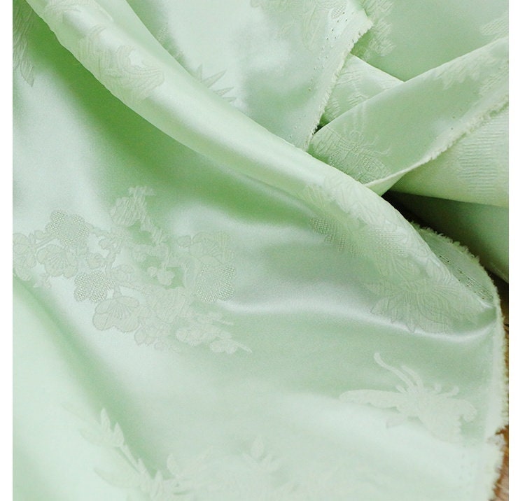 SUILU - 28 Momme Handmade Embossed Guanle Crepe Jacquard Stretch Silk Satin Fabric - 138cm wide by the Yard