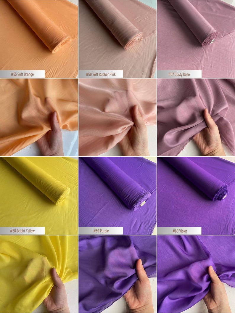 9 Momme Silk Cotton colors 55–60