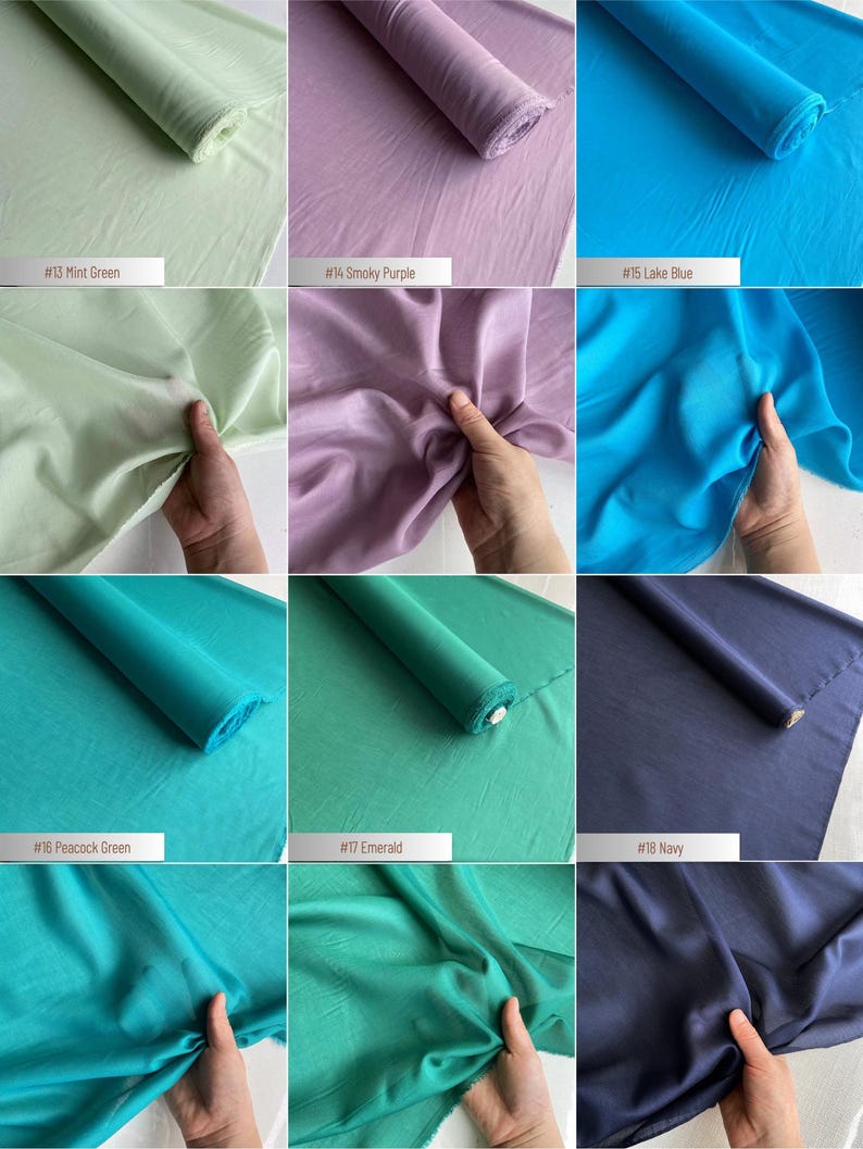 9 Momme Silk Cotton colors 13–18