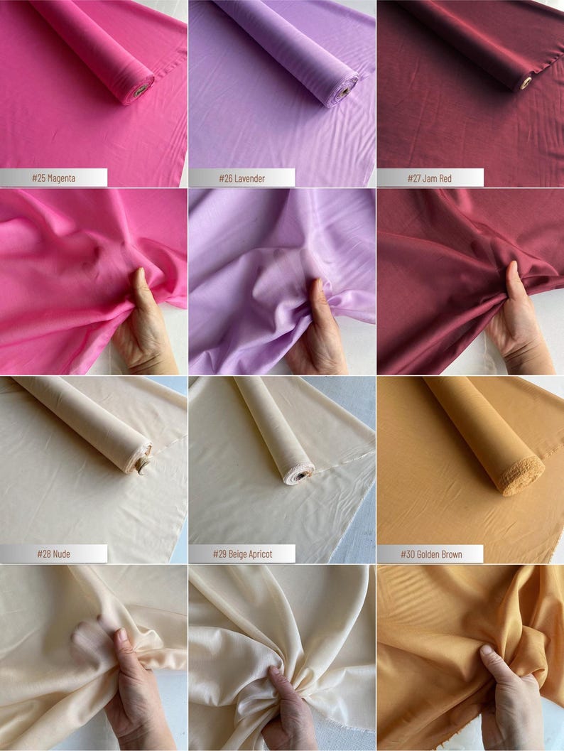 9 Momme Silk Cotton colors 25–30