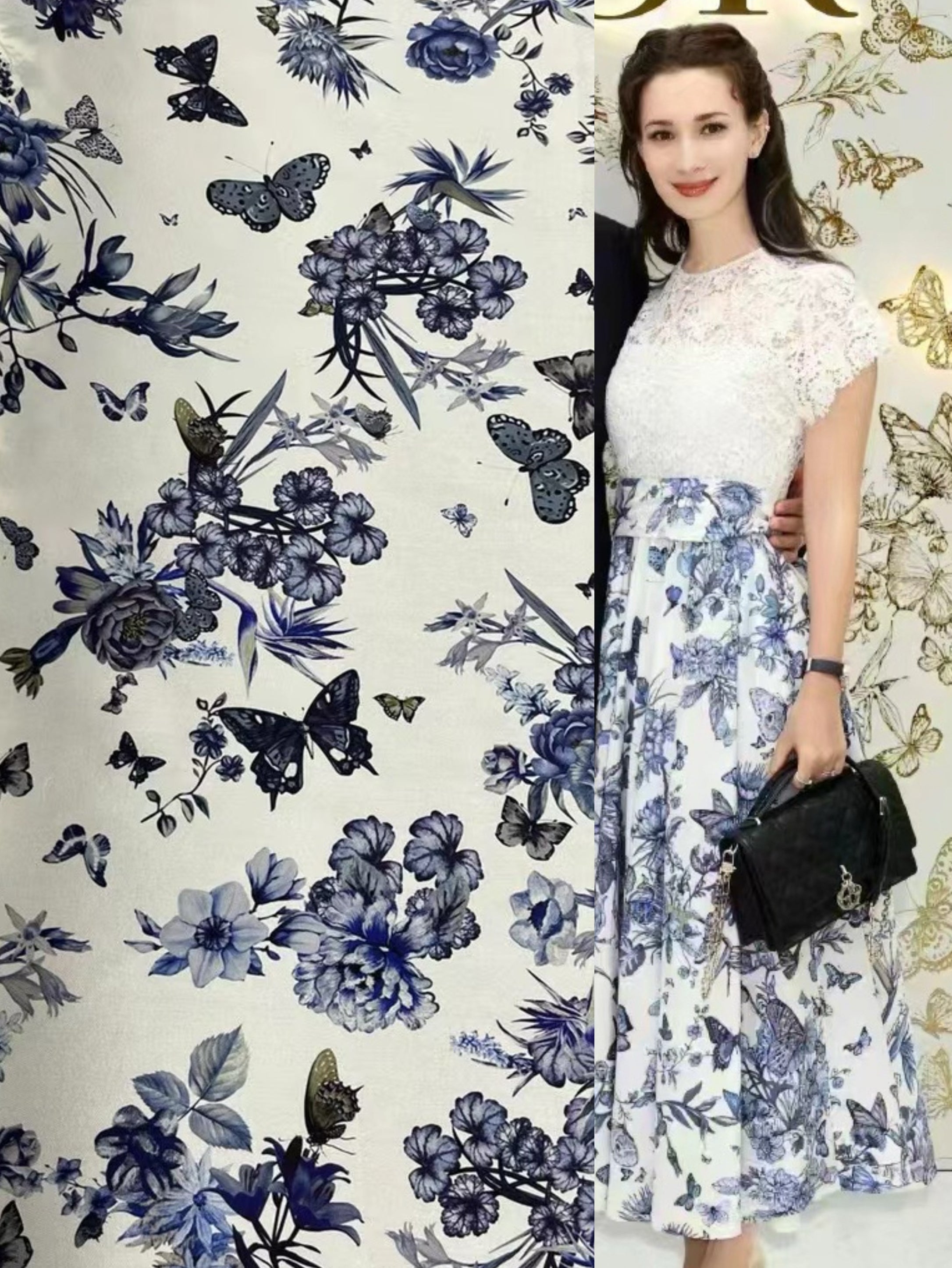 BUBHDP - 21 Momme   Digital Print Stretch Silk Satin Fabric - 140cm wide by the Yard