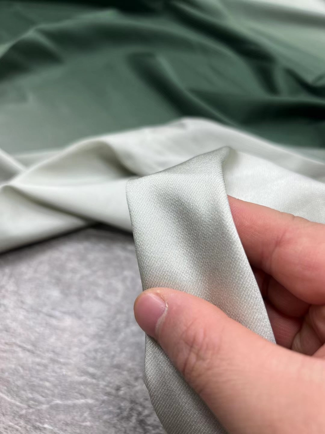 BUBLJB - 21 Momme Green Gradient Color  Digital Print Stretch Silk Satin Fabric - 140cm wide by the Yard