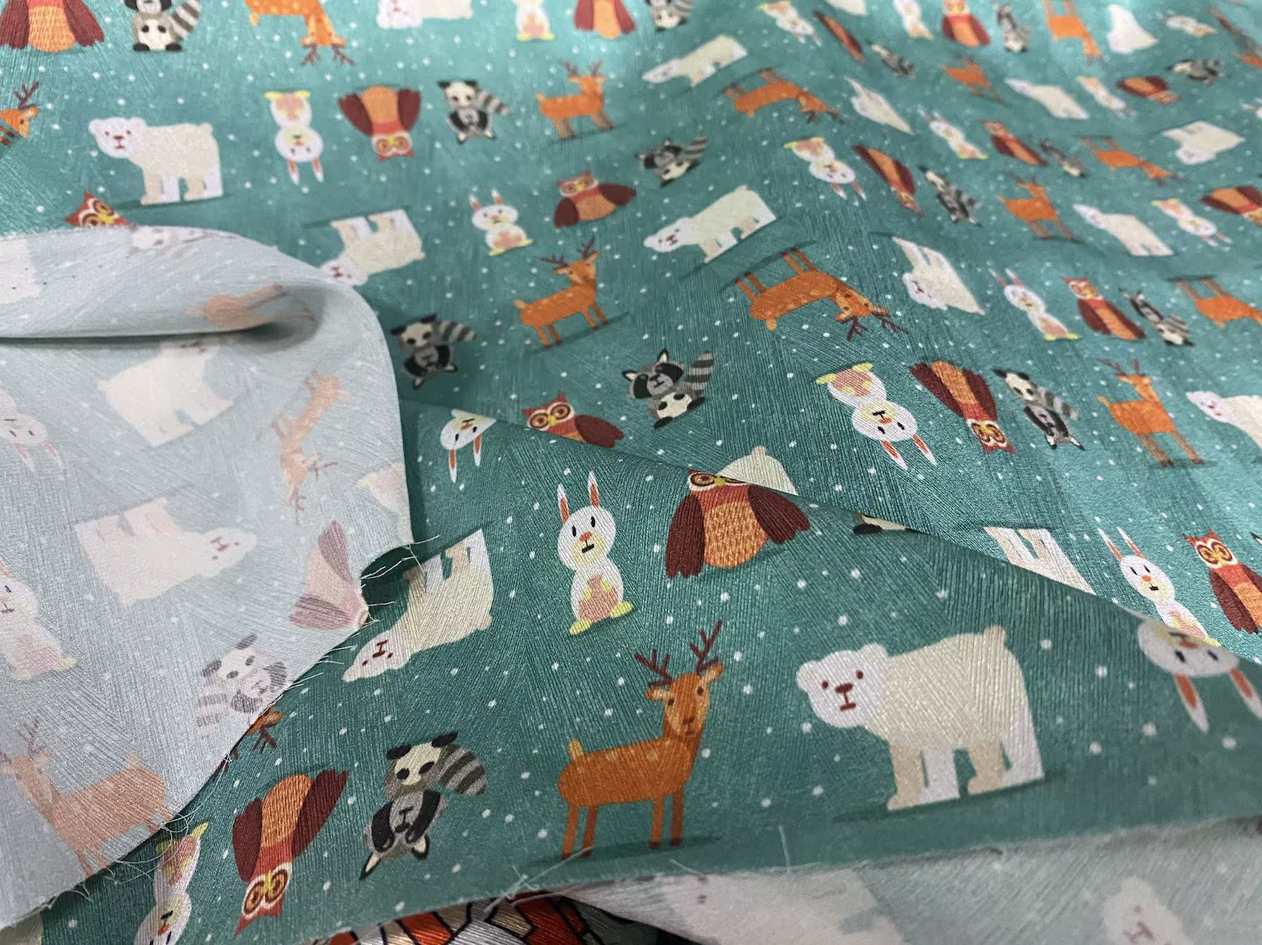 DONWUK - 22 Momme Anime Cartoon Cute Little Animal World Pattern Digital Print Stretch Silk Satin Fabric - 140cm wide by the Yard