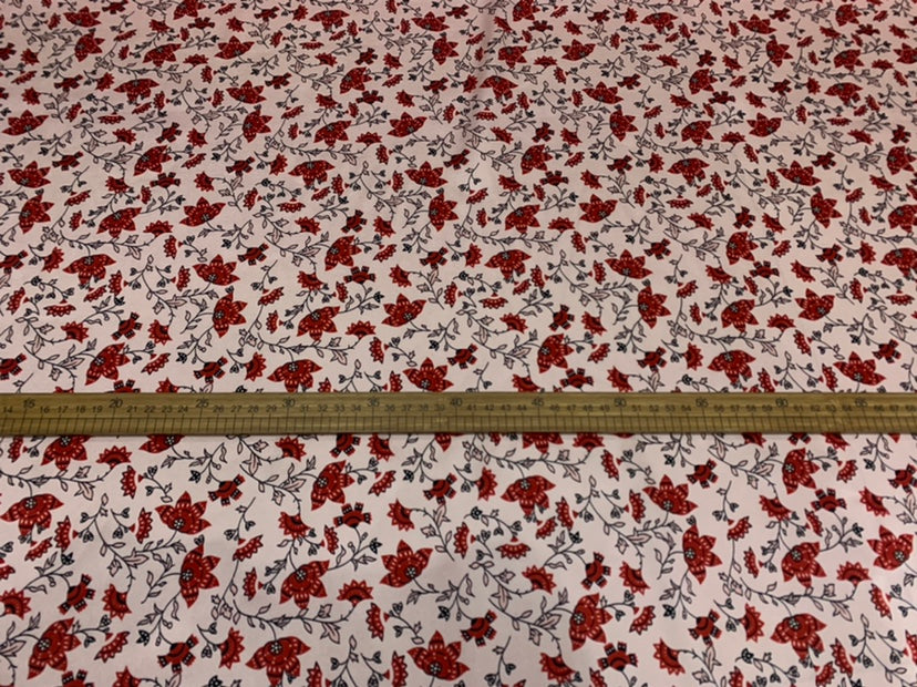 FEDSUI - 19 Momme Small Floral Foundation Pattern Digital Print Stretch Silk Satin Fabric - 108cm wide by the Yard