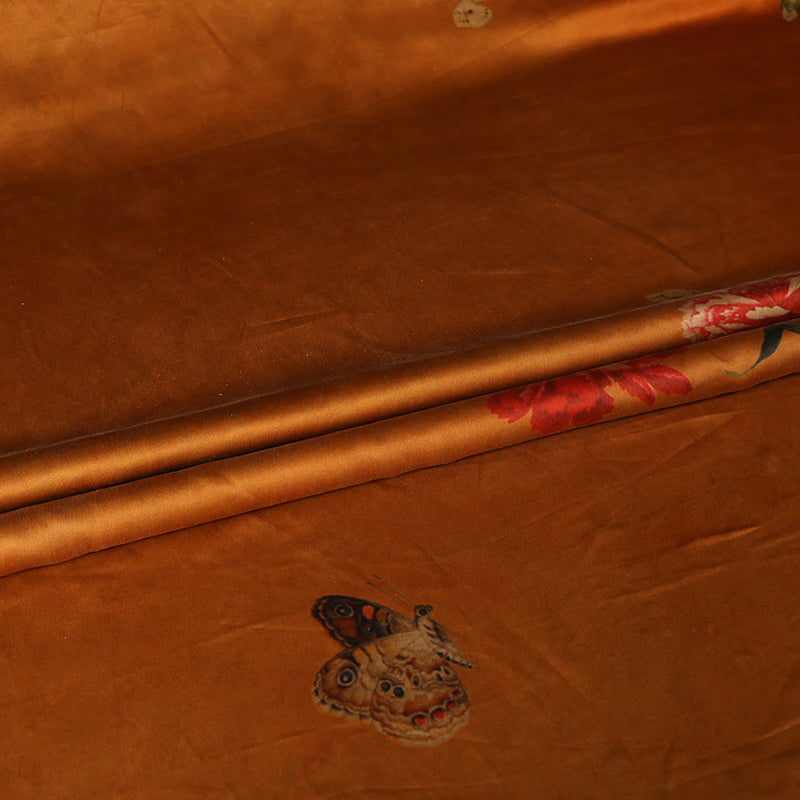 GUJBHH - Handmade 40 Momme Mud Silk Satin Fabric - 140cm wide by the Yard