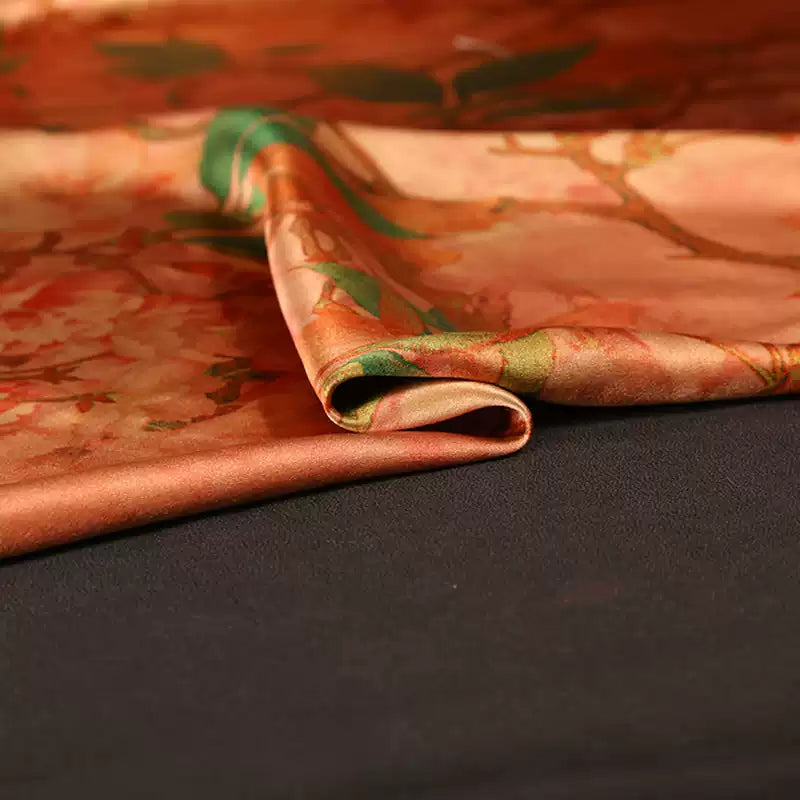 GUJFLH - Handmade 50 Momme PIZI Mud Silk Satin Fabric - 112cm wide by the Yard