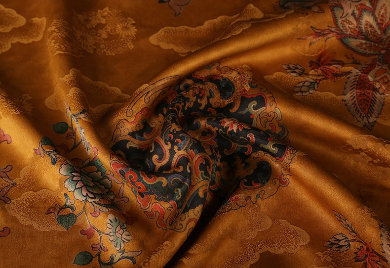 GUJHTH - Handmade 40 Momme Mud Silk Satin Fabric - 112cm wide by the Yard
