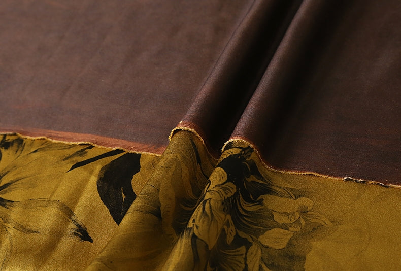 GUJJYZ - Handmade 50 Momme PIZI Mud Silk Satin Fabric - 112cm wide by the Yard