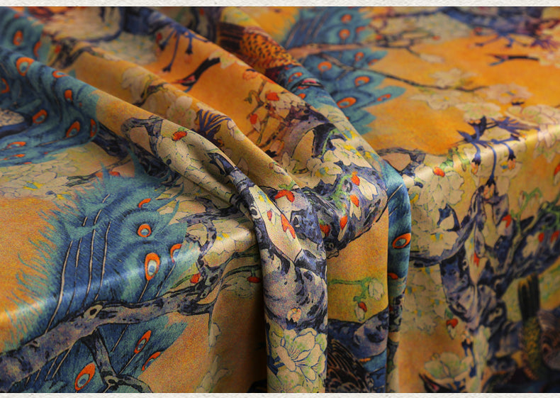 GUJKQY - Handmade75 Momme PIZI Mud Silk Satin Fabric - 112cm wide by the Yard