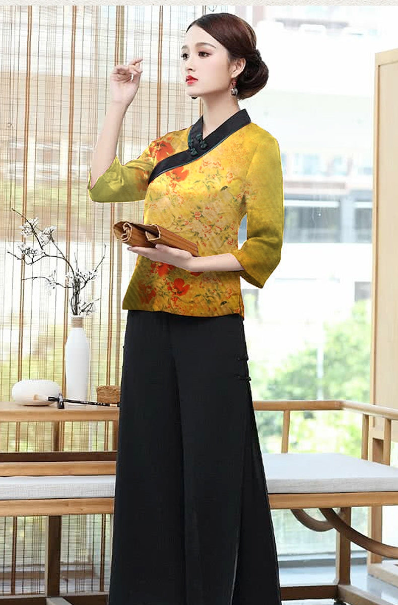 GUJLJH - Handmade 40 Momme Mud Silk Satin Fabric - 140cm wide by the Yard