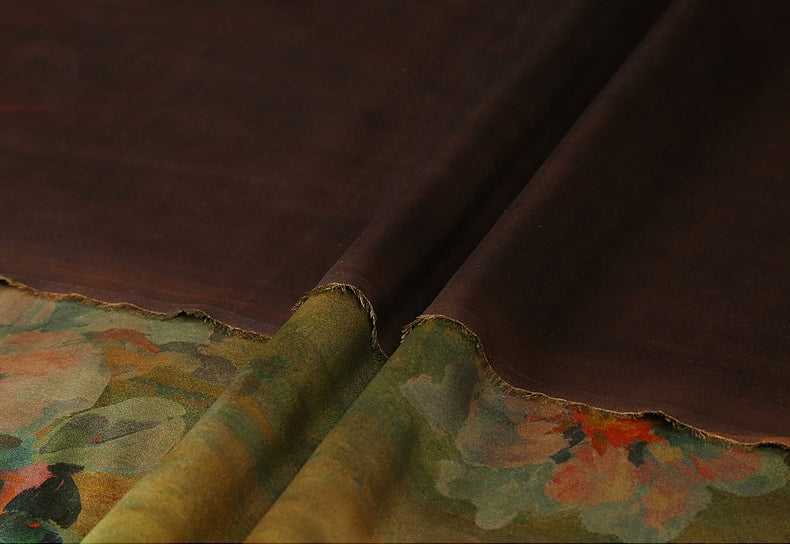 GUJMUD - Handmade 40 Momme Mud Silk Satin Fabric - 140cm wide by the Yard