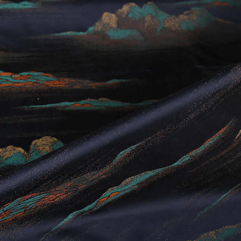 GUJQLJ - Handmade 40 Momme SongJin Mud Silk Satin Fabric - 140cm wide by the Yard