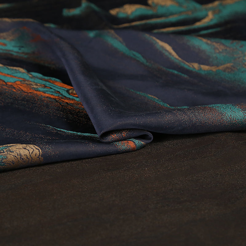 GUJQLJ - Handmade 40 Momme SongJin Mud Silk Satin Fabric - 140cm wide by the Yard