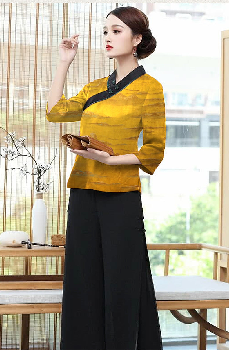 GUJSJJ - Handmade 40 Momme SongJin Mud Silk Satin Fabric - 140cm wide by the Yard