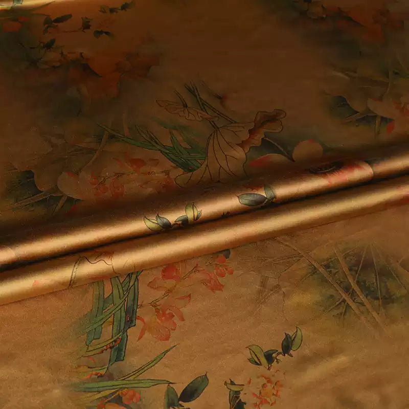 GUJSYH - Handmade 40 Momme Mud Silk Satin Fabric - 112cm wide by the Yard