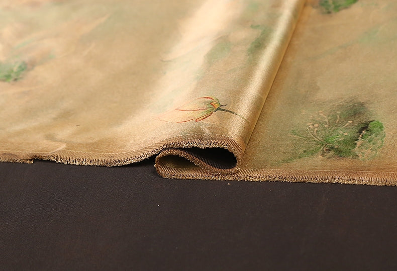 GUJXHB - Handmade 40 Momme Mud Silk Satin Fabric - 112cm wide by the Yard