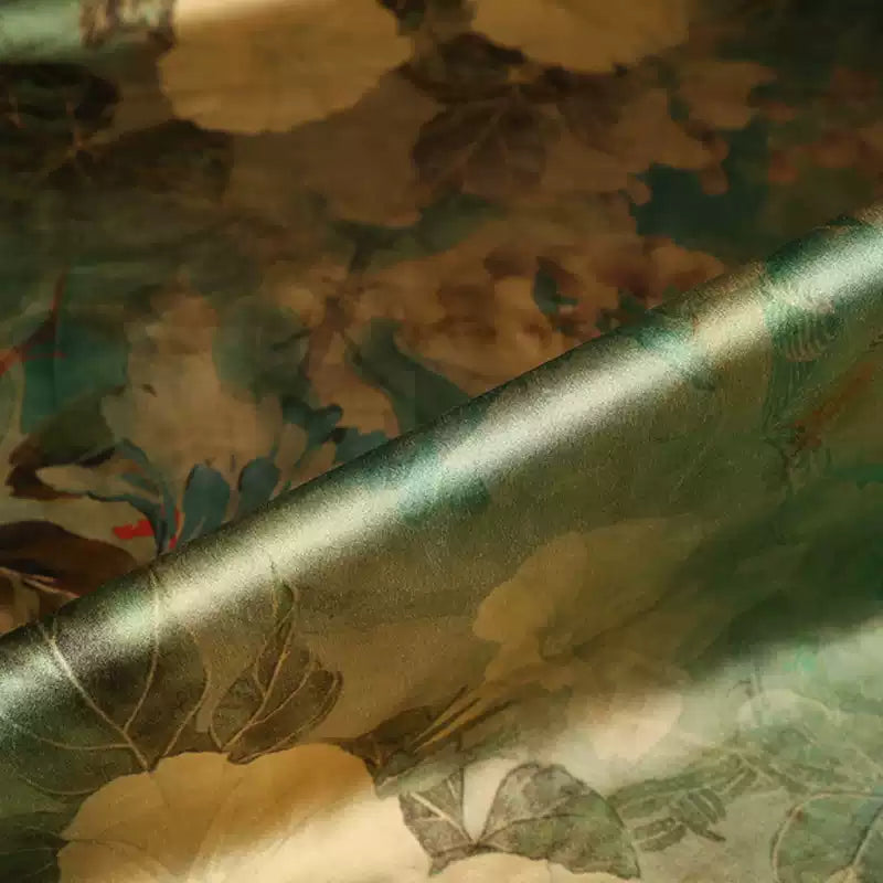 GUJXLH - Handmade 40 Momme Mud Silk Satin Fabric - 140cm wide by the Yard