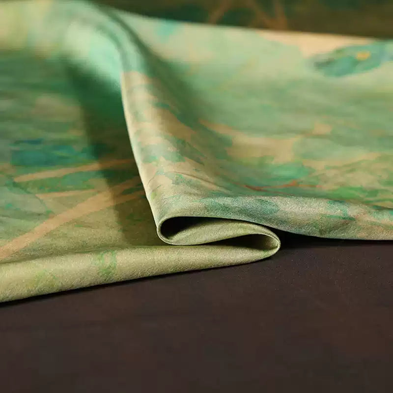 GUJXLH - Handmade 40 Momme Mud Silk Satin Fabric - 140cm wide by the Yard