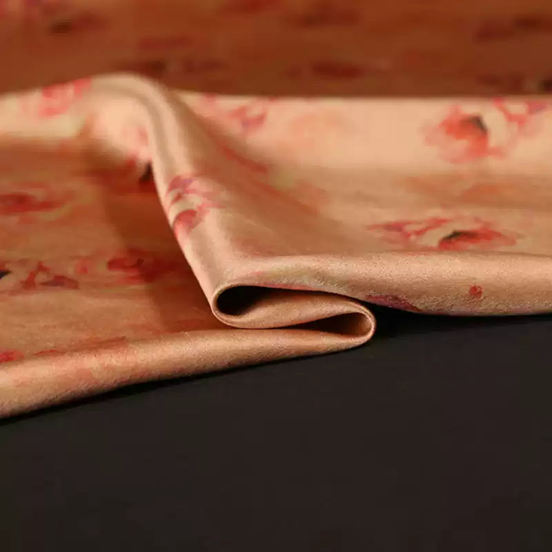 GUJXMG - Handmade 50 Momme PIZI Mud Silk Satin Fabric - 112cm wide by the Yard