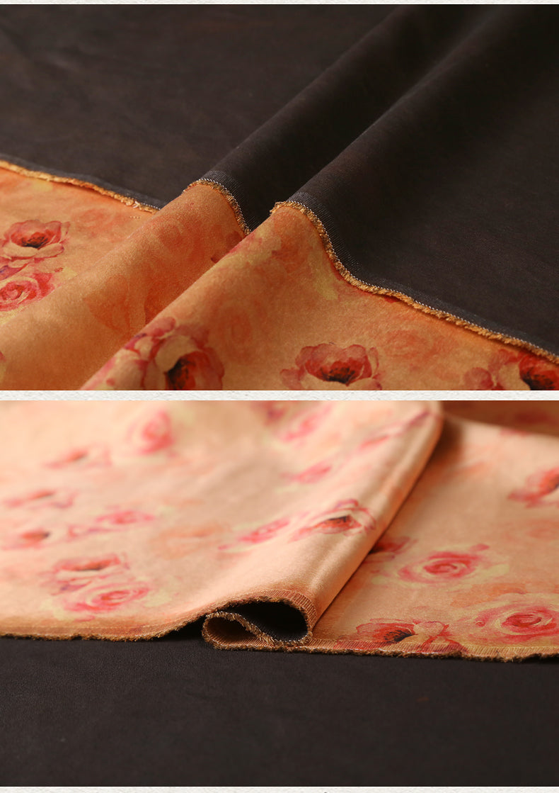 GUJXMG - Handmade 50 Momme PIZI Mud Silk Satin Fabric - 112cm wide by the Yard