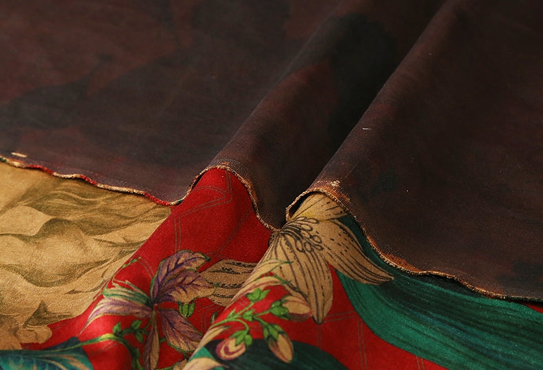 GUJXQH - Handmade 40 Momme Mud Silk Satin Fabric - 140cm wide by the Yard