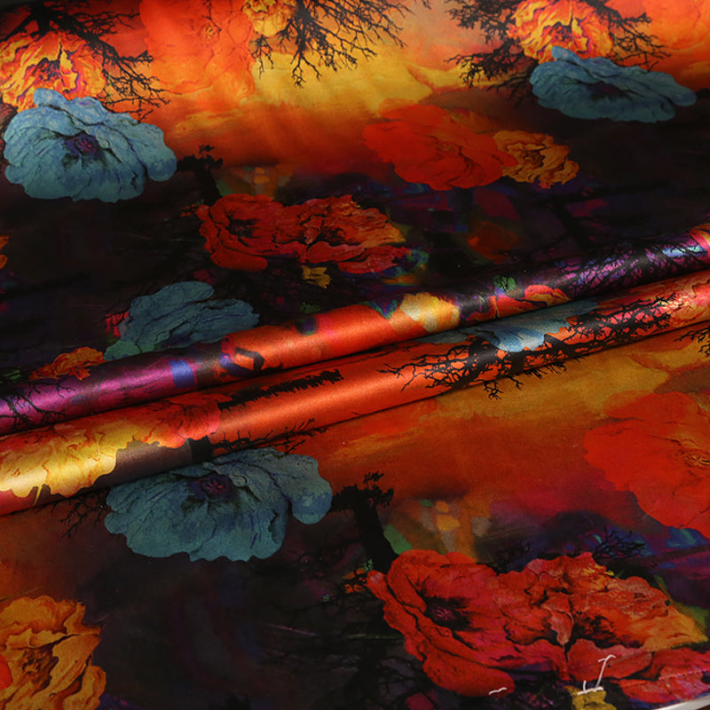 GUJYYH - Handmade 50 Momme PIZI Mud Silk Satin Fabric - 140cm wide by the Yard