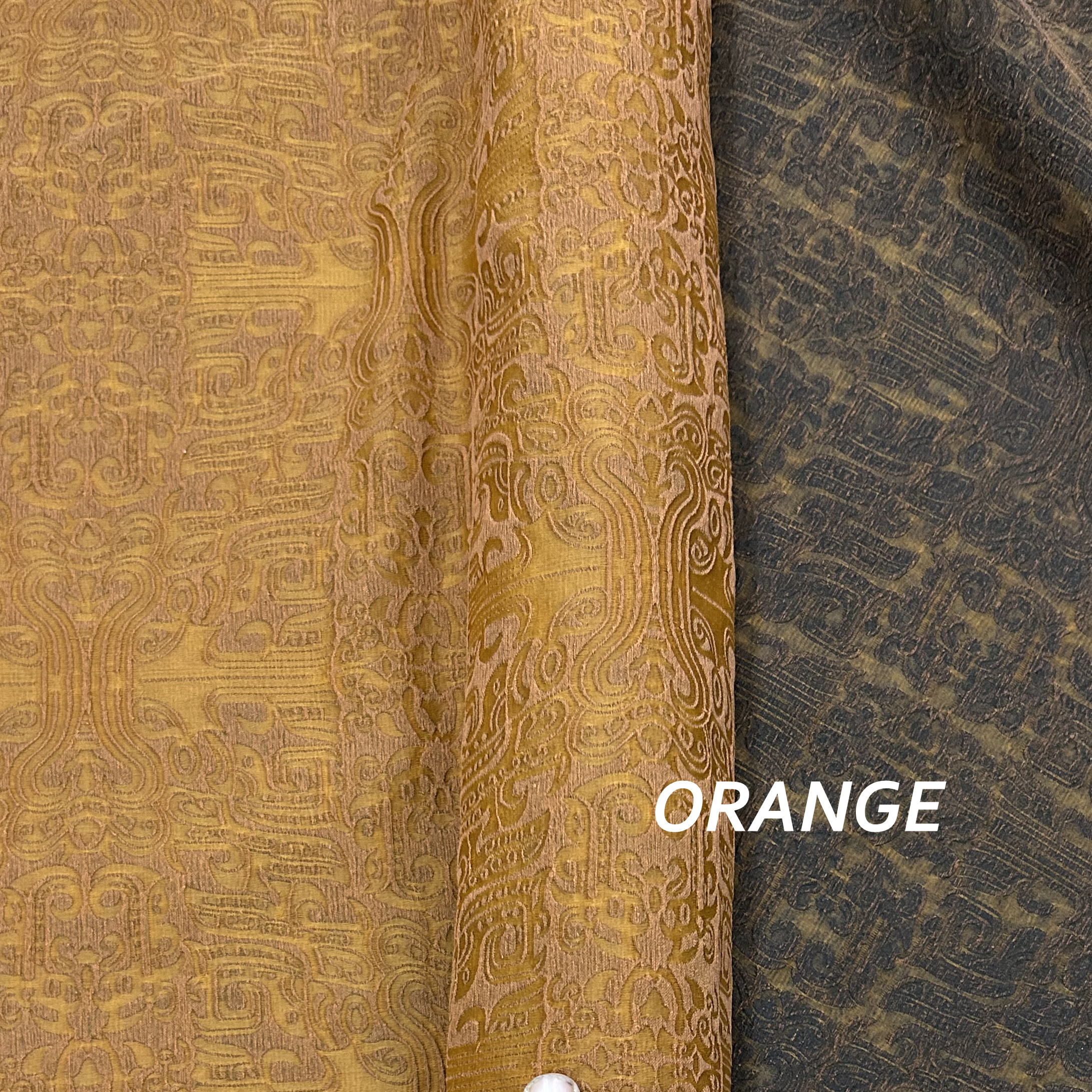 JPTAOTIE - 50 Momme Plant Dye Mud Brocade Silk Noil Fabric - 110cm wide by the Yard