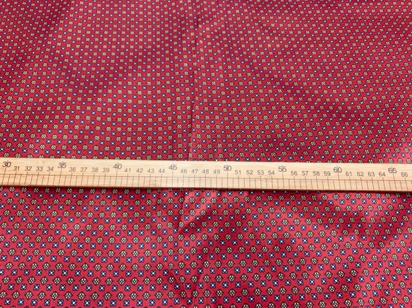 JUREDH - 19 Momme Burgundy Floral Pattern Digital Print Stretch Silk Satin Fabric - 140cm wide by the Yard