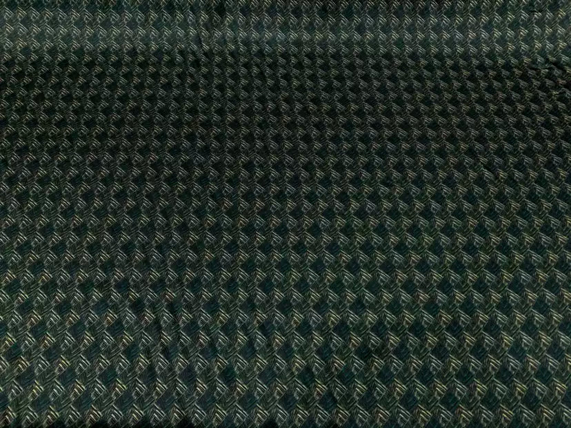 MOLVLG - 19 Momme Dark Green Checkered Lines Digital Print Stretch Silk Satin Fabric - 108cm wide by the Yard
